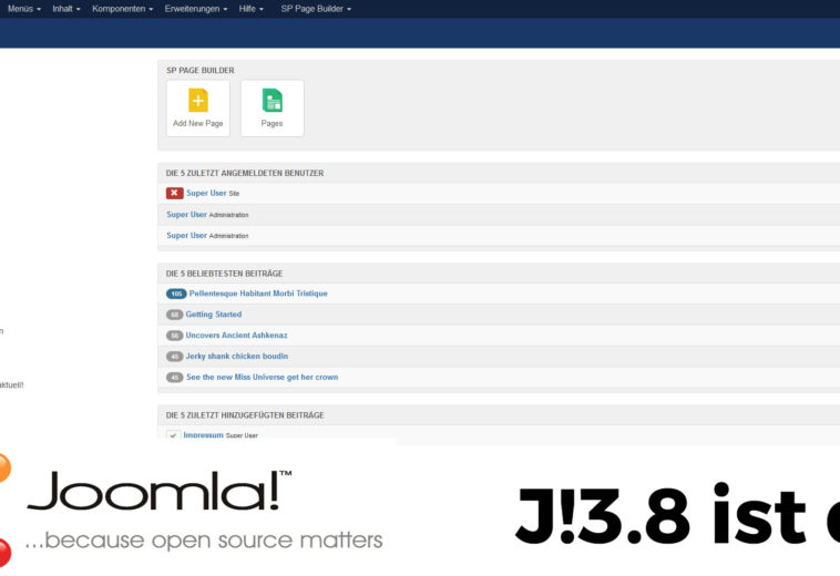 Joomla 3.8 – das neue Release ist da!
